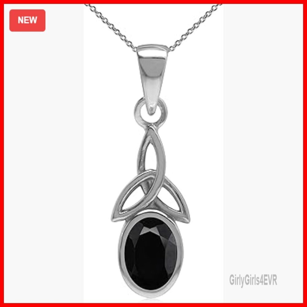 Sterling Silver Triquetra Celtic Knot Pendant Necklace 18 Inch